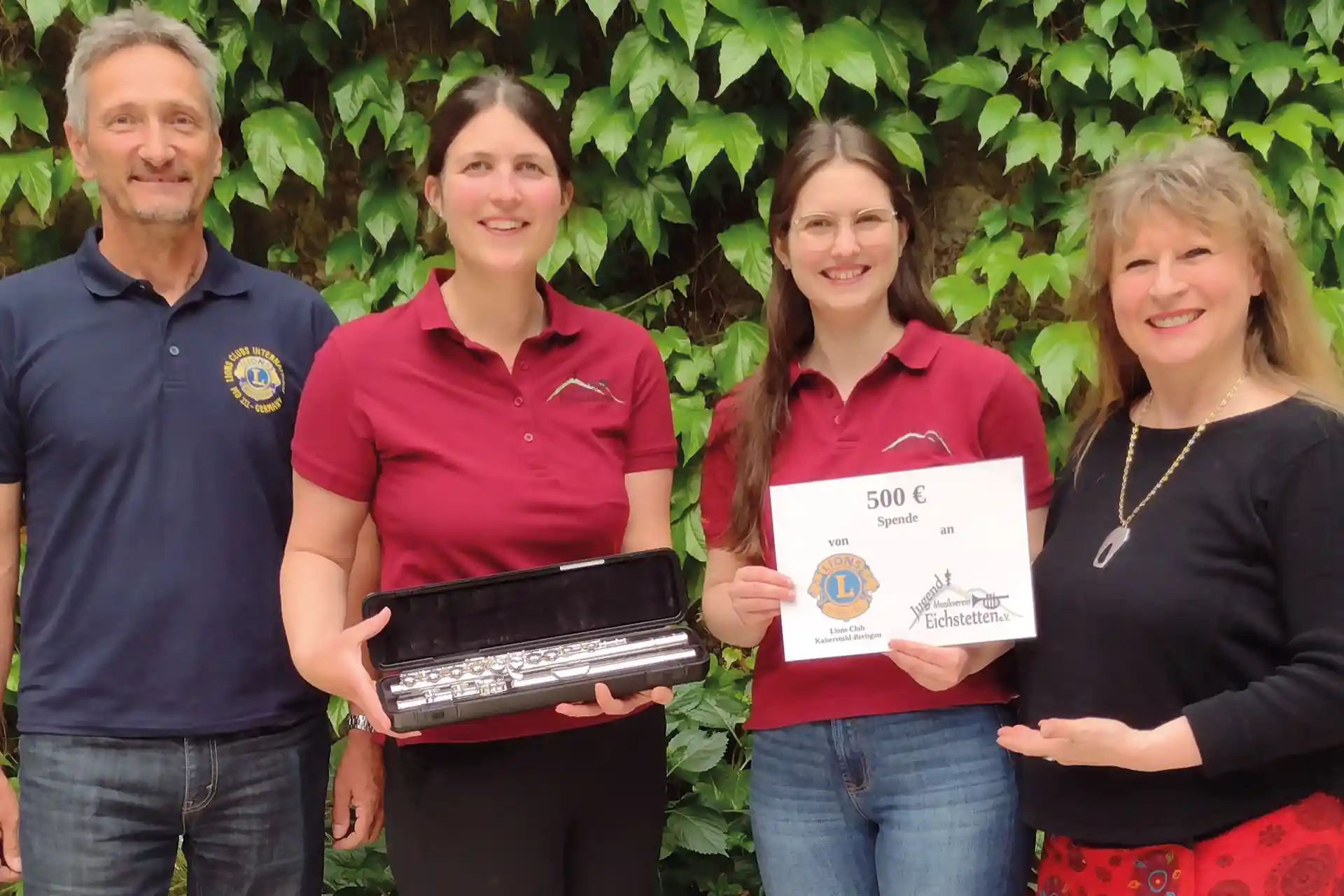 Musikverein Eichstetten e.V. Spende Lions Club an Jugend MVE